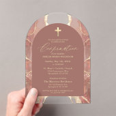 Blush Neutral Gold Agaat bevestiging Modern Acryl Uitnodigingen (Insitu (Draagbaar))