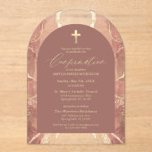 Blush Neutral Gold Agaat bevestiging Modern Acryl Uitnodigingen (Voorkant)