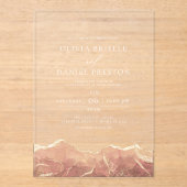 Blush Neutral Gold Agaat Elegant Modern Wedding Acryl Uitnodigingen (Voorkant)