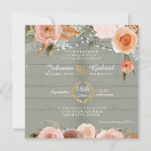 Blush Neutrale Floral Rustic Sage Green Wood Leaf Kaart (Voorkant)