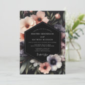 Blush Noir Bruiloft met Sfeer Kaart (Staand voorkant)
