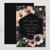 Blush Noir Bruiloft met Sfeer Kaart (Voorkant / Achterkant)