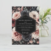Blush Noir Chiaroscuro Wedding Kaart (Staand voorkant)