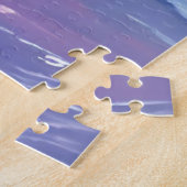 Blush Ocean Sunset Waves Watercolor Legpuzzel (Zijkant)