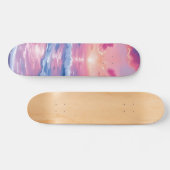 Blush Ocean Sunset Waves Watercolor Persoonlijk Skateboard (Horizontaal)