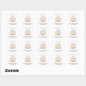 BLUSH OCHRE HART RAINBOW BRUILOFT THANK YOU VIERKANTE STICKER (Vel)