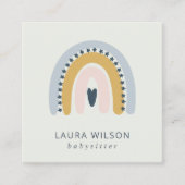 BLUSH OCHRE NAVY SCANDI HEART RAINBOW BABYSITTER VIERKANTE VISITEKAARTJE (Voorkant)