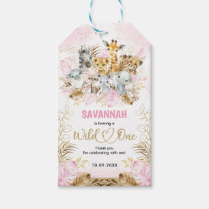 Blush Oerwoud dieren Wild 1 meisje 1 geboorte Cadeaulabel