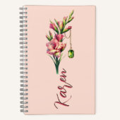 Blush of August: Gladiolus & Peridot Keepsake  Notitieboek (Voorkant)
