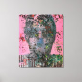 Blush of Emotion: Het Abstracte gezicht in roze ca Canvas Afdruk (Voorkant)