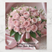 Blush of Love: een boeket van tijdloze Romance Wijn Etiket (Enkel label)