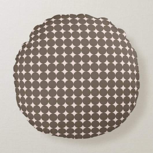 Blush & Olive Moderne Stippen Bos Kussen - Rond (Voorkant)