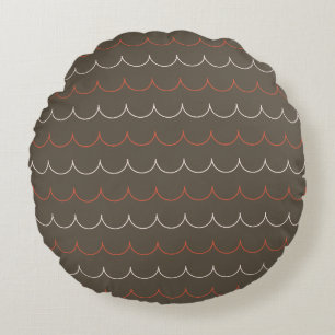 Blush, Olive & Roest Schelp Kussen - Rond