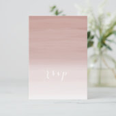 Blush Ombré Wedding RSVP Kaartje (Staand voorkant)