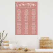 Blush onze favoriete mensen bruiloft zitplaatsenka poster (Keuken)