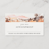 Blush Orange Watercolor Woods Mountain Appointment Visitekaartje (Voorkant)