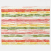 Blush Oranje Geel Groen Strepen Fleece Deken (Voorkant (Horizontaal))