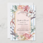 Blush Orchid Tropical Wedding Save the Date Aankondiging (Voorkant)