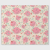 Blush Ornaments & Stockings – Retro Christmas Cadeaupapier (Vlak)