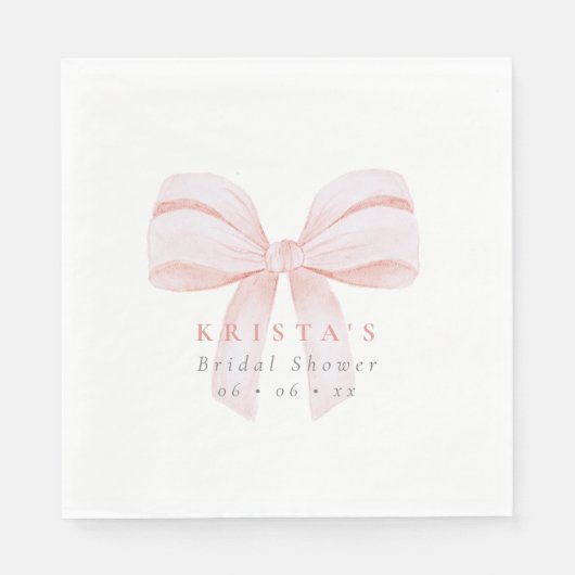 Blush Oversize Bow-Vrijgezellenfeest Servet (Voorkant)