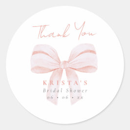 Blush Oversized Boog Bruidsfeest Dank Je Ronde Sticker