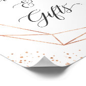 Blush Paarse Floral Roos Gold Kaarten en cadeaubor Poster (Hoek)