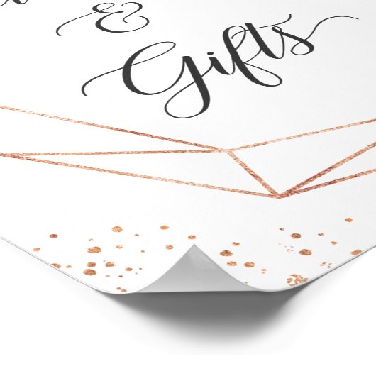 Blush Paarse Floral Roos Gold Kaarten en cadeaubor Poster (Hoek)