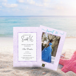 Blush paarse glitter elegant chic Sweet 16 Kaart