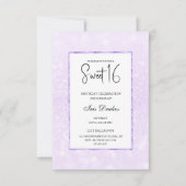 Blush paarse glitter elegant chic Sweet 16 Kaart (Voorkant)