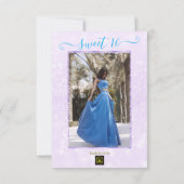 Blush paarse glitter elegant chic Sweet 16 Kaart (Achterkant)