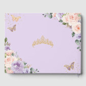 Blush Paarse Lila Bloemenvlinders QUINCEAÑERA Gastenboek (Achterkant)