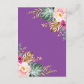 Blush Paarse Tropische Floral Elephant brengt boek Informatiekaartje (Achterkant)