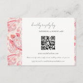 Blush Paisley Typography Weddenschap RSVP QR Code Informatiekaartje (Voorkant)