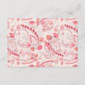 Blush Paisley Typography Weddenschap RSVP QR Code Informatiekaartje (Achterkant)
