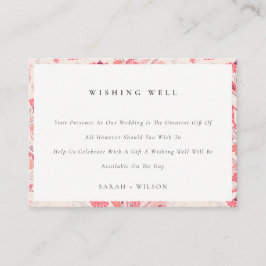 Blush Paisley Typography Wedding Wishing Well Informatiekaartje