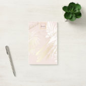 Blush palm verlaat gouden witte monogram post-it® notes (Kantoor)