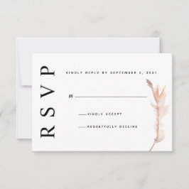Blush Pampas Gras Minimalistische Trouw RSVP Kaart