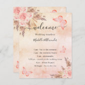 Blush pampas gras roos vlinder bruiloft (Voorkant / Achterkant)