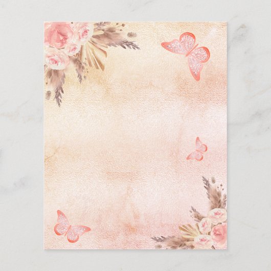 Blush pampas gras roos vlinder bruiloft (Achterkant)