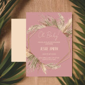 Blush Pampas Grass Boho Douche Uitnodigingen