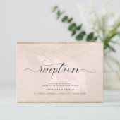 Blush Pampas Grass Calligraphy Reception Kaart (Staand voorkant)