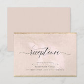 Blush Pampas Grass Calligraphy Reception Kaart (Voorkant / Achterkant)