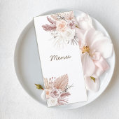 Blush Pampas Grass Floral Wedding Menu
