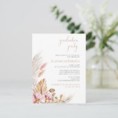 Blush Pampas Grass Graduparty Kaart (Staand voorkant)