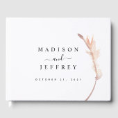 Blush Pampas Grass Minimalist Weddenschap Gastenboek (Voorkant)
