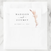 Blush Pampas Grass Minimalist Weddenschap Rechthoekige Sticker (Tas)