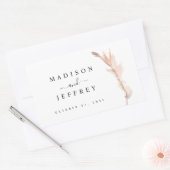 Blush Pampas Grass Minimalist Weddenschap Rechthoekige Sticker (Envelop)