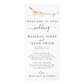Blush Pampas Grass Minimalist Wedding Programme Reclamekaart (Voorkant)