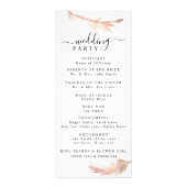 Blush Pampas Grass Minimalist Wedding Programme Reclamekaart (Achterkant)