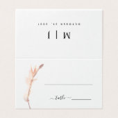 Blush Pampas Grass Minimalist Wedding Table Kaart (Buitenkant ongevouwen)